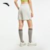 Anta Life Series Letter Mid-Waist Drawstring Breathable Versatile Loose Casual Shorts Women Shorts Gray Gray-Floral 162538309-3