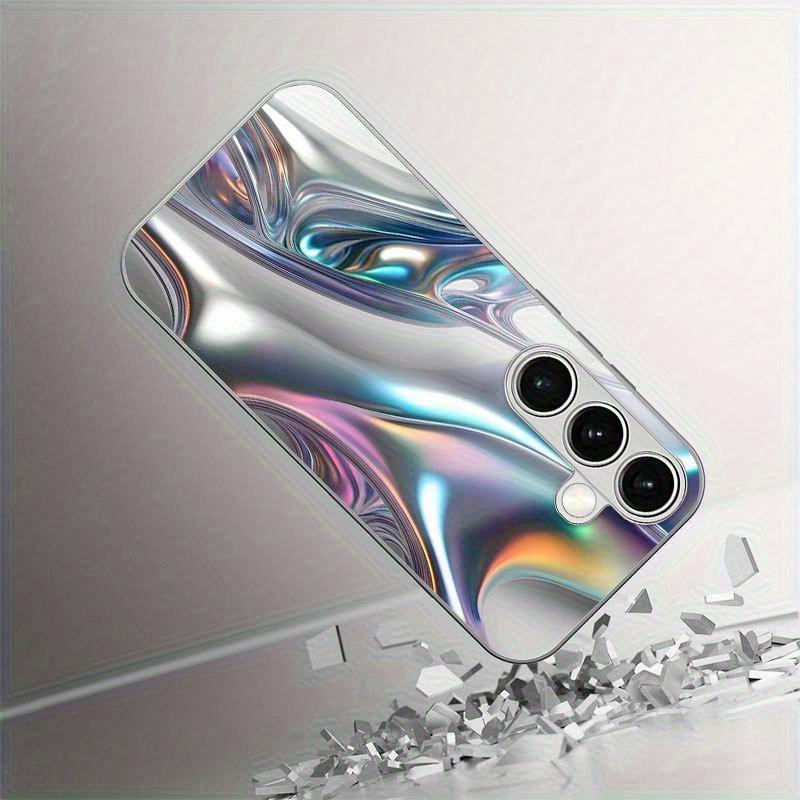 Laser Crystal Fluid Plated Glass Design Phone Case Phone Case Suitable for Samsung Galaxy S26 S25 S24 S22 S21 S20 FE/Ultra/Plus
