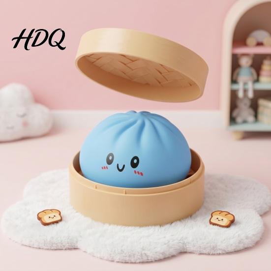 Rice Dumpling Stress Reliever Glow In the Dark Bun Squeeze Toy LED Light Up Relief Soft Skin-friendly Toy Fidget Sensory for Adults Kids Cute Desk