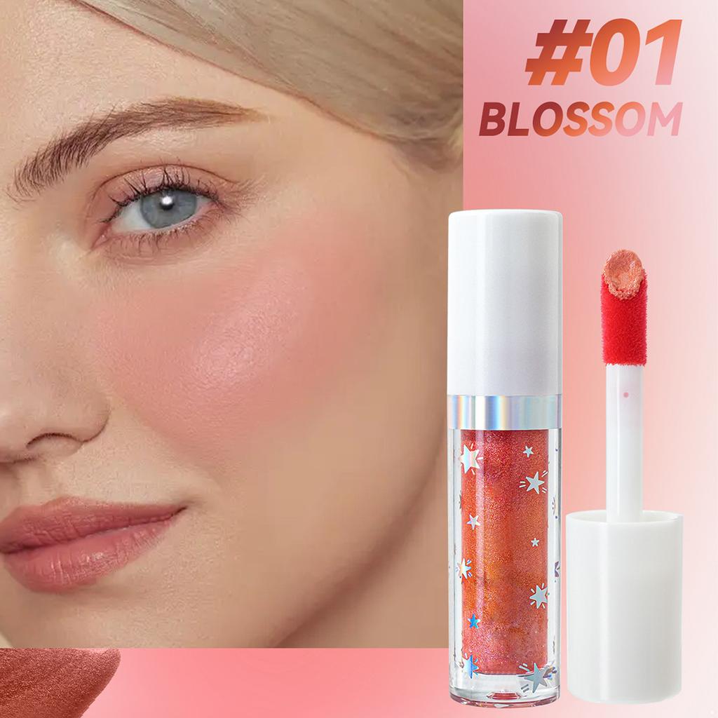 1Pc Silky Smooth Liquid Blush for Women Girls Buildable Blendable Lightweight Cheek Color Long Lasting Natural Makeup Cosmetic