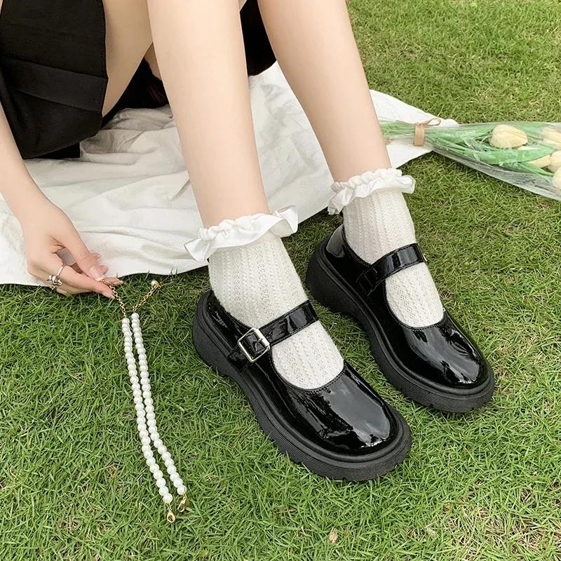 Lolita Japanese Mary Jane Shoes Women Vintage Girls Students JK Uniform Platform Shoes Female Cosplay High Heels Zapatos Mujer