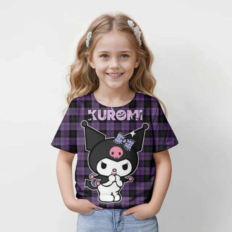 Children s Cartoon Printed Cute Multi-color T-shirts Girls Fashionable Soft Comfortable T-shirt 110