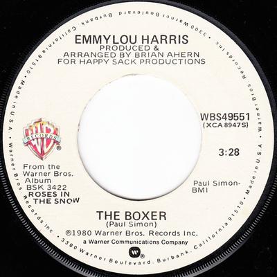 Disque 7 pouces EMMYLOU HARRIS The Boxer Precious Love WBS49551 Warner Bros. Re 1980 US CountryFolk Occasion