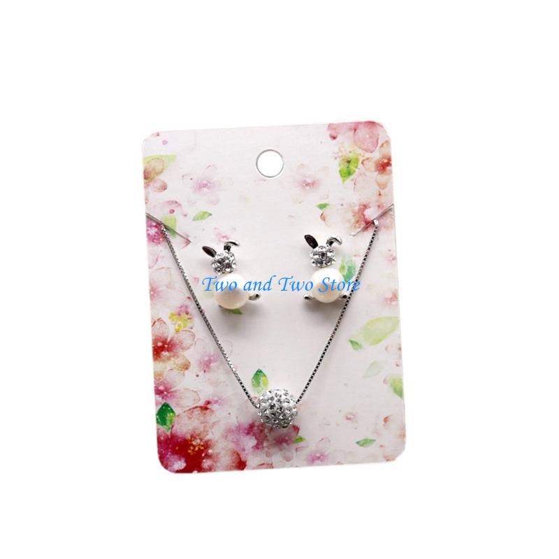 HX6F Flower Ear Studs Card Earrings Jewelry Display Card for Earring Display Showcases Counter Tops for Creative