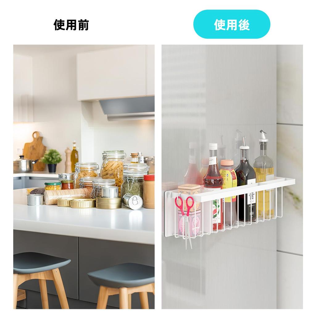 Bathroom Rack Magnet Drainer Storage Rack for Bathroom Wall Storage with Hooks Strong Magnetic Adsorption Towel Rack Kitchen Toilet Washroom Washing
