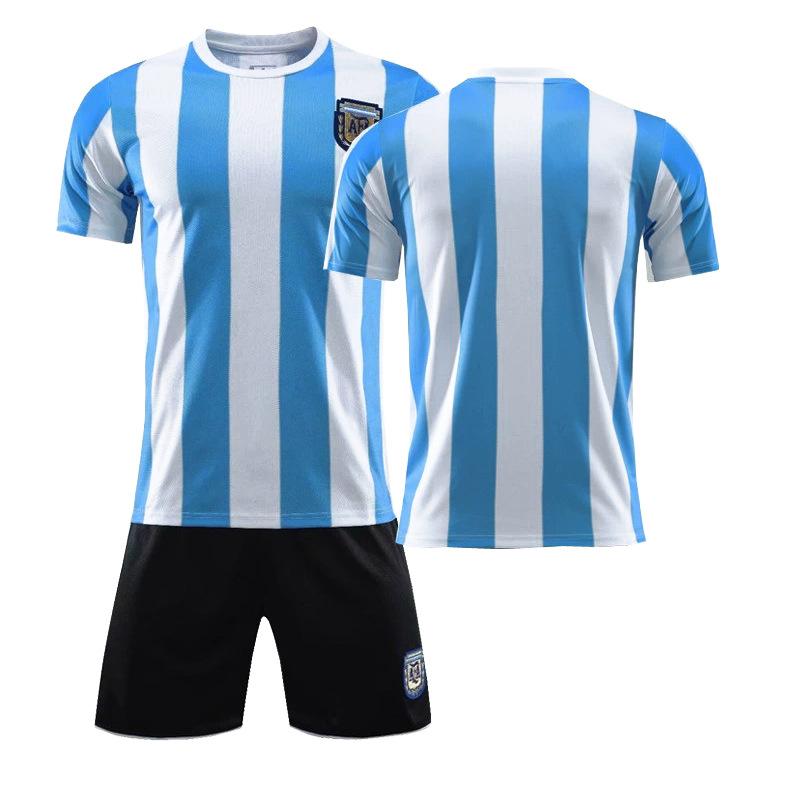 1986 Argentina home court No. 10 Maradona jersey set men s football jersey children s retro classic cross-border 16#