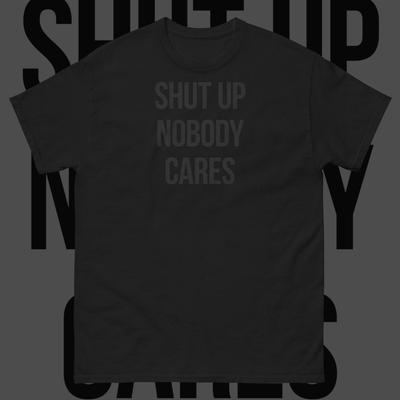 Stai Zitto a Nessuno Importa Maglietta Nero su Nero Nu Goth Emo Soft Grunge T-shirt Unisex Te