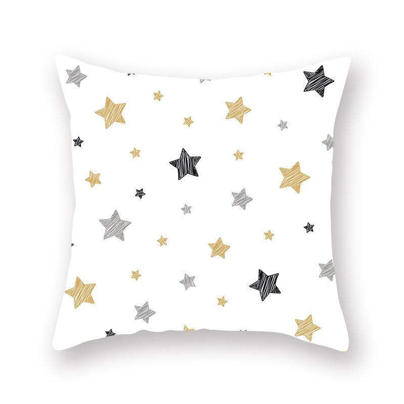 45X45CM Geometric Pentagram Print Peach Skin Pillowcase Sofa Office Seat Cushion Cover Creative Ornament Home Decoration