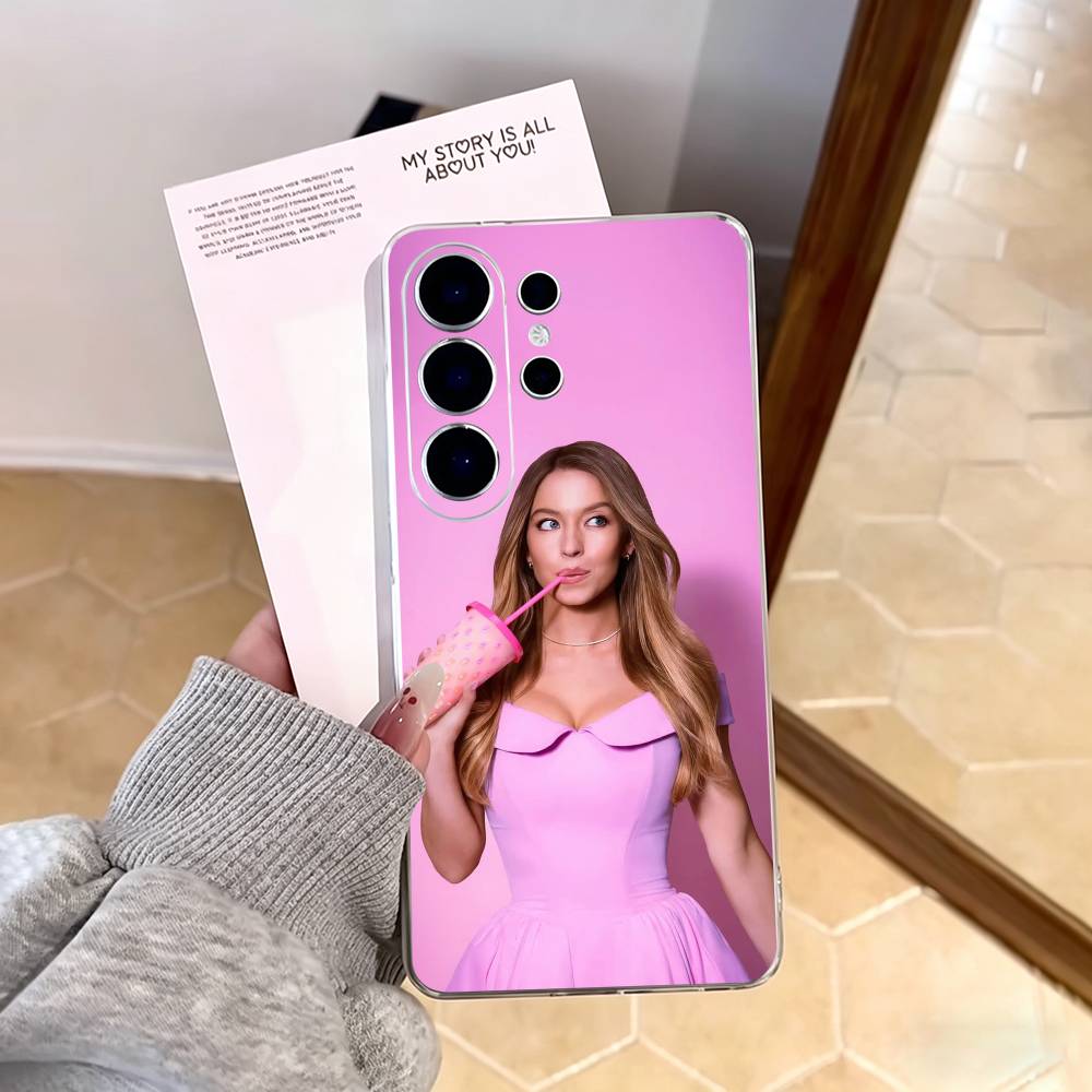 Sydney Sweeney  Phone Case For Samsung S25,S24,S21,S22,S23,S30,Ultra,S20,Plus,Fe,Note,10,9,5G Transparent Cover