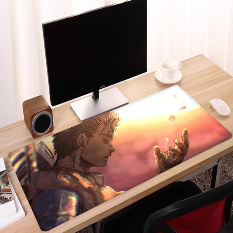 Anime Cooles Mauspad Starker Held XXL Große Gaming-Schreibtischmatte E-Sport Büro-Schreibtischunterlage Tastaturunterlage Rutschfeste Computer-Mausmatte
