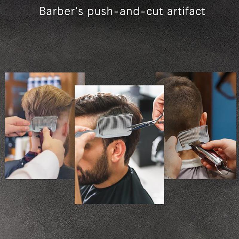 Pettine per sfumatura professionale per barbiere, tagliacapelli, pettine per taglio dei capelli con parte superiore piatta per uomo, spazzola per sfumatura resistente al calore