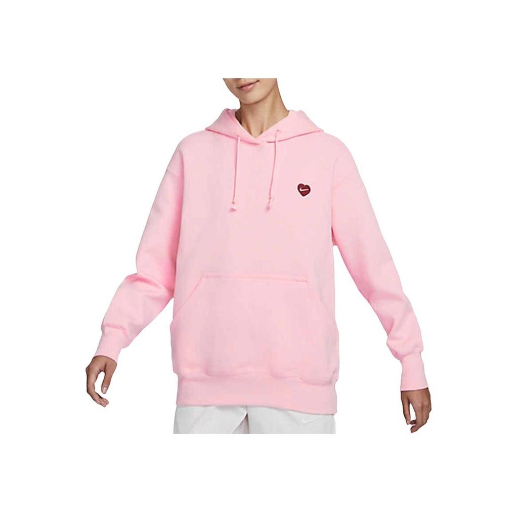 Nike Tek Renk Kalp Logolu Kapüşonlu Sweatshirt Kadın Pembe FD9932-690