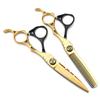 6.0 Inch Sy Black Gold, Nimpson, Hollow Handle Hair Scissors, Hair Scissors, Flat Cut Tooth Scissors, Thin Cut