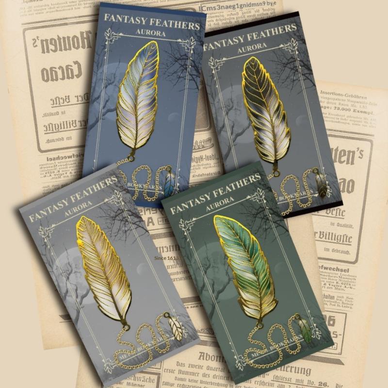 Hot Sale 1Pcs Exquisite Book Page Divider Vintage Feather Gold Stamped Metal Bookmark With Metal Chain Pendant Office Stationery