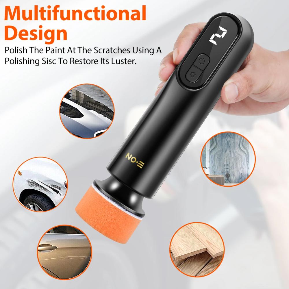 1PC Car Polisher Handheld Wireless Polisher with 3-speed Adjustable Car Polishing Waxing Machine Power Tool for Car Cleanig Repair