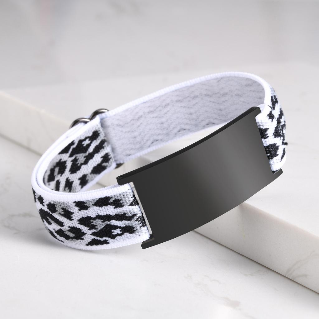 Customized Elastic Strap Bracelet for Girl Boys Teenagers,Engrave Words Name Number Stainless Steel Bracelet,Multiple Color