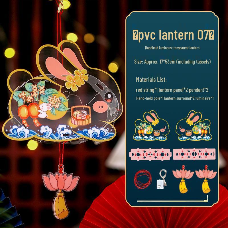 DIY Mid-Autumn Festival Glowing Lantern Kits for Kids - Ancient Style with Rabbit & Flower Designs