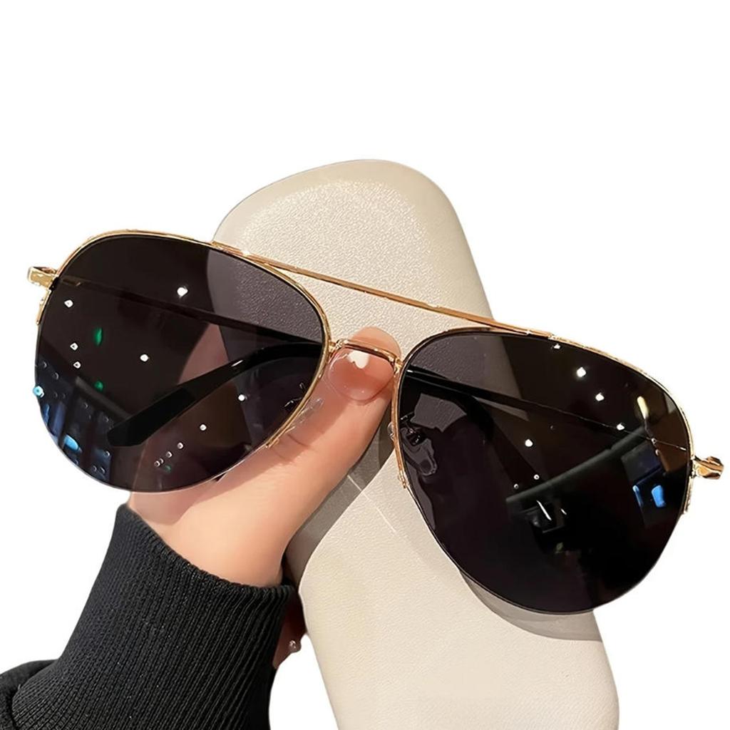 1PC fashionable women's retro frameless big eye lenses women's fashionable glasses personalized casual and v