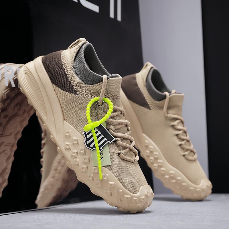 

Men s shoes 2025 new summer breathable fly-woven mesh shoes men s casual versatile socks mouth sports classic trendy shoes 44 хакі