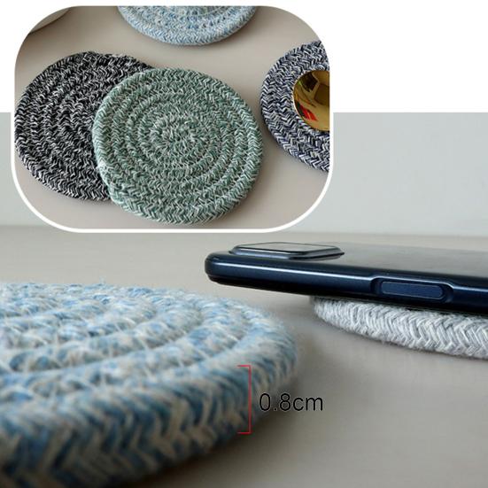 Anti-deformed Woven Tea Coaster Non-slip Cotton Line Table Coffee Woven Cup Pad Kitchen