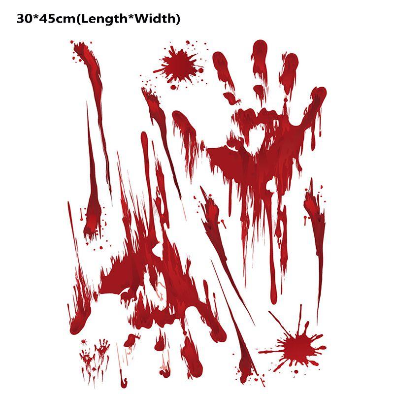 Scary Halloween Bloody Hand Foot Print Stickers For Realistic Zombie Party Decor