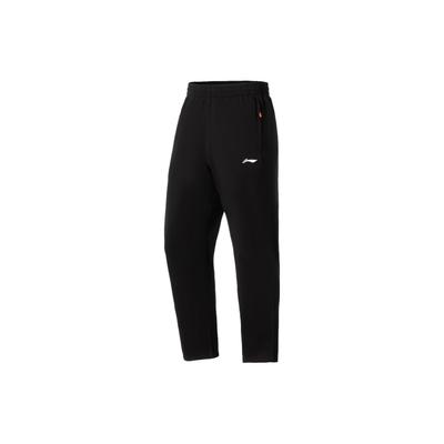 Li Ning SS22 Fitness Series Solid Color Elastic Waist Straight Leg Knitted Sports Pants Men Pants Black AKLS349-1