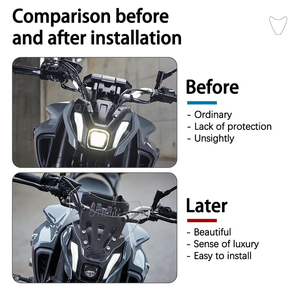For YAMAHA MT07 FZ07 MT 07 2021 2022 2023 2024 Front Wind Deflector Windscreen Cover Guard Windshield MT-07 With Bracket