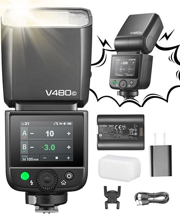 

Godox V480 V480C Flash Canon TTL Camera Flash with Diffuser and GN50 HSS Compatible with Canon R6 Mark EOS Mark and R6 V480-C (for Cameras), V480-C -