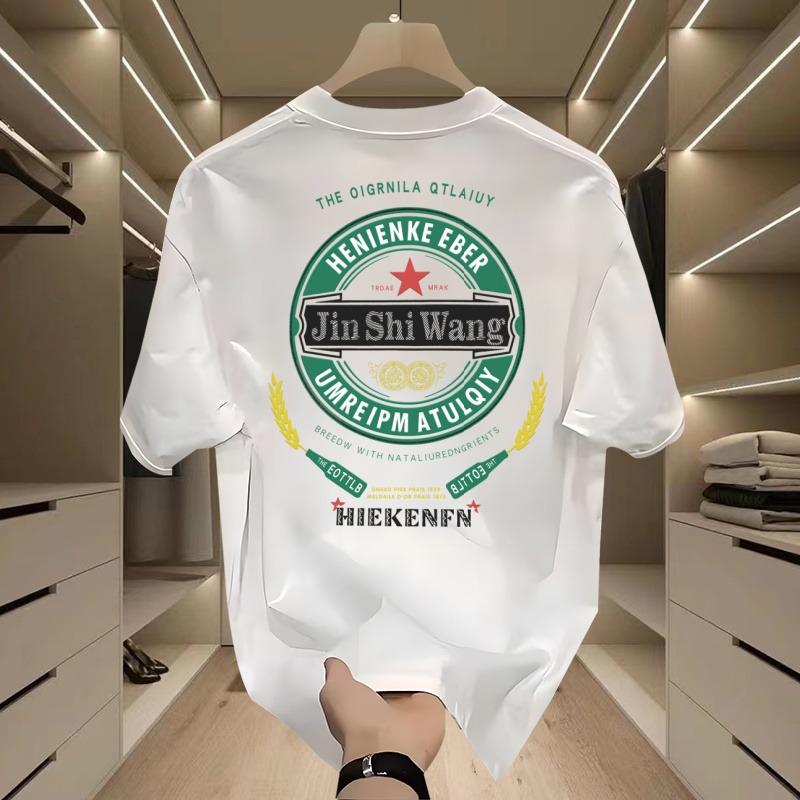 Men's High-End 2025 Summer Trendy Loose Round Neck Cotton T-Shirt