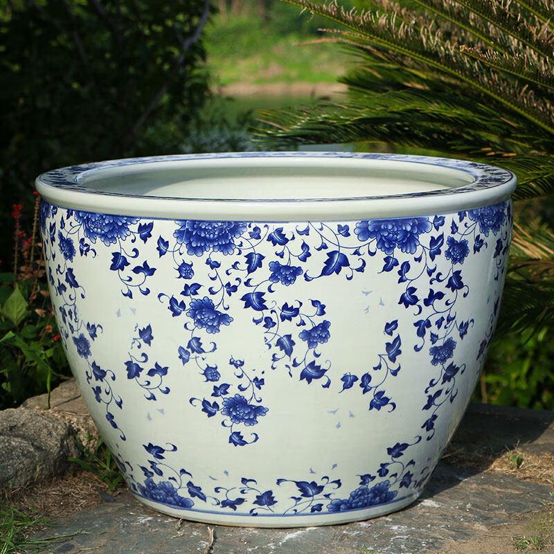 Blue and White Porcelain Garden Planter