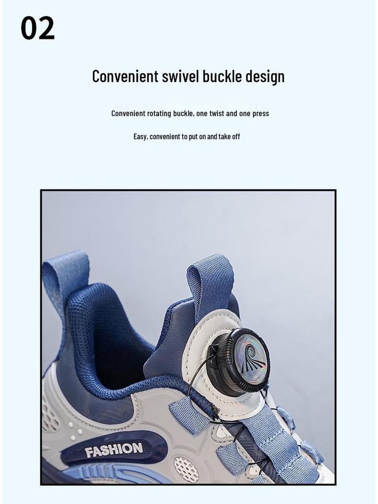 Zapatillas de Correr y Deportivas Impermeables de Cuero para Niños Otoño/Invierno 2025 con Suela Blanda