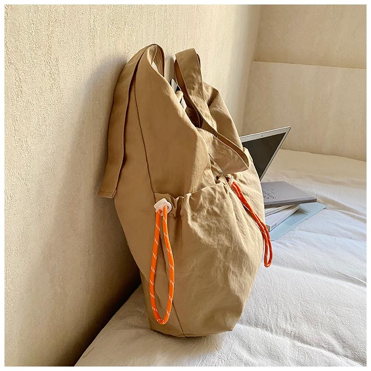 Large Capacity Tote Bag Women's Pleated Shoulder Bag Student Class Bag