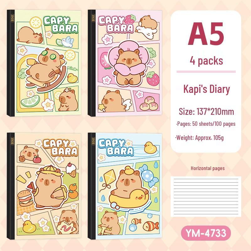 Famous Painting Student Notebook - A5 Lined Diary, Thickened for Children