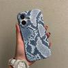 Husă de telefon elegantă din piele cu textură de șarpe pentru iPhone 16 15 14 13 Pro Max Capac spate moale din silicon