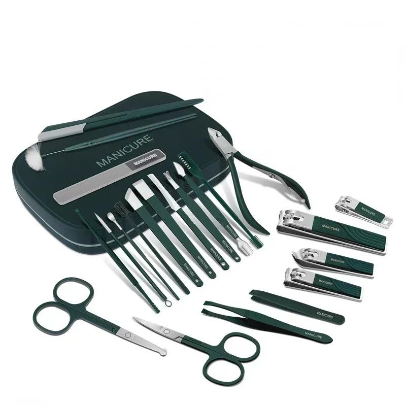 8-23pcs/set Nail Cutter Set High-quality Stainless Steel Nail Clipper with Folding Bag Nail Supplies for Professionals