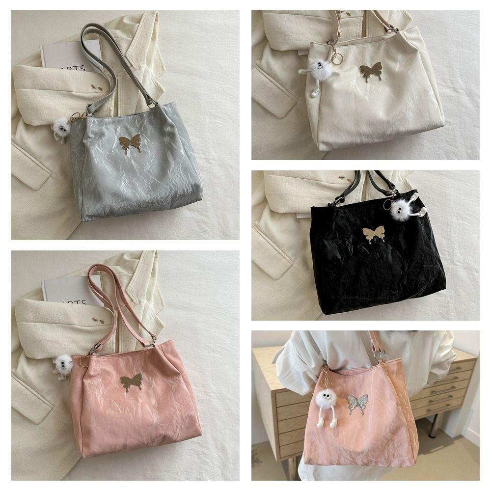 Korean Style Sweet Shoulder Bag Doll Pendant Luxury Handbag Trendy Underarm Tote Bag  Outdoor