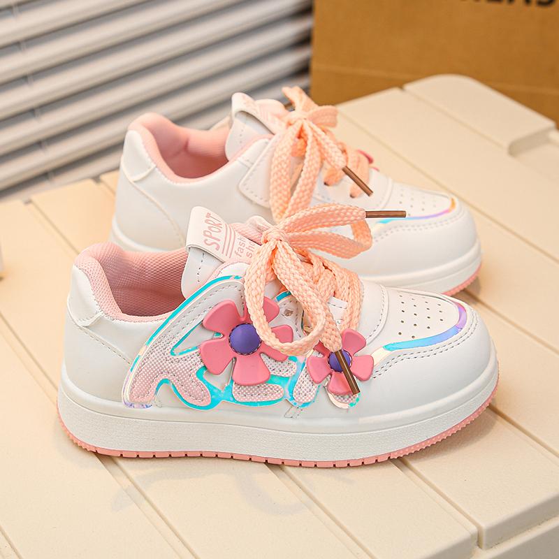 2024 New Girls Casual Sport Shoes Versatile Lace Flowers Unique Children Fashion Cute Princess Sneakers Drop Shipping Kids Shoes