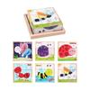 Cube Puzzle, 3D Puzzle, Wooden Puzzle, Building Blocks, Montessori Toy, Educational Toy, Wooden Toy, Mold Toy, 6 Types of Pictures, Animals, Insects,