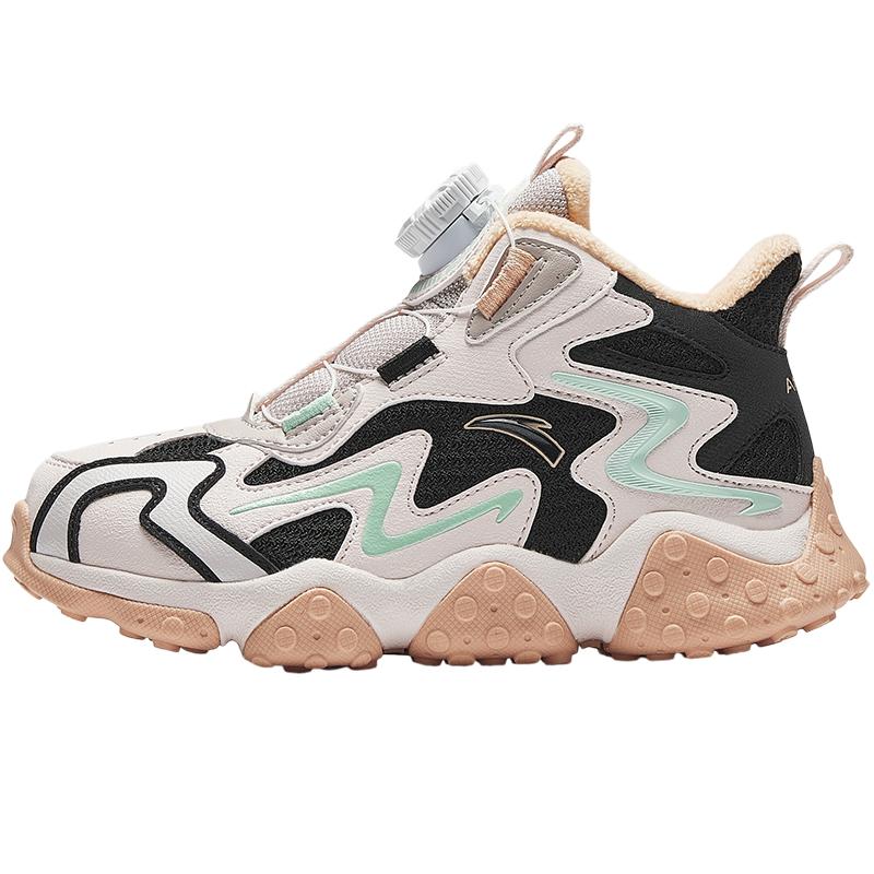 

Anta Детская модная теплая износостойкая нескользящая обувь средней высоты в повседневном стиле Детская повседневная обувь Черный Розовый A22449941-5 28