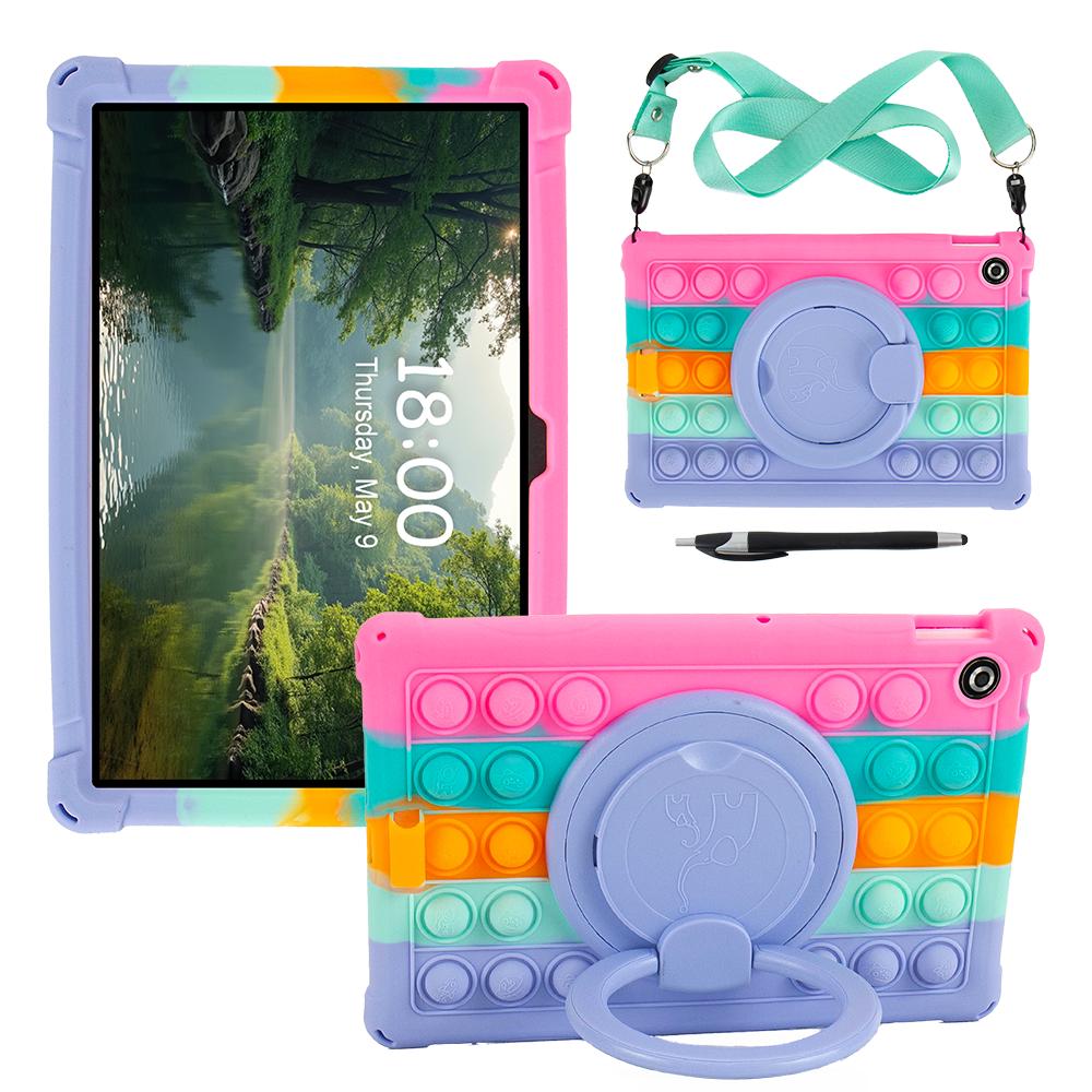 For Lenovo Tab TB311FU Case 2025 10.1 Inch Handle Stand Rotating Silicone Cover Soft Shell