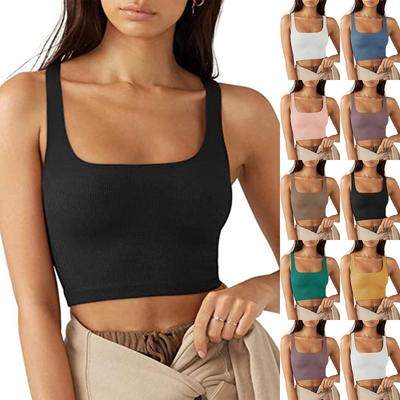 Women's Fashion Casual Slim Sleeveless Threaded T-Shirt Top