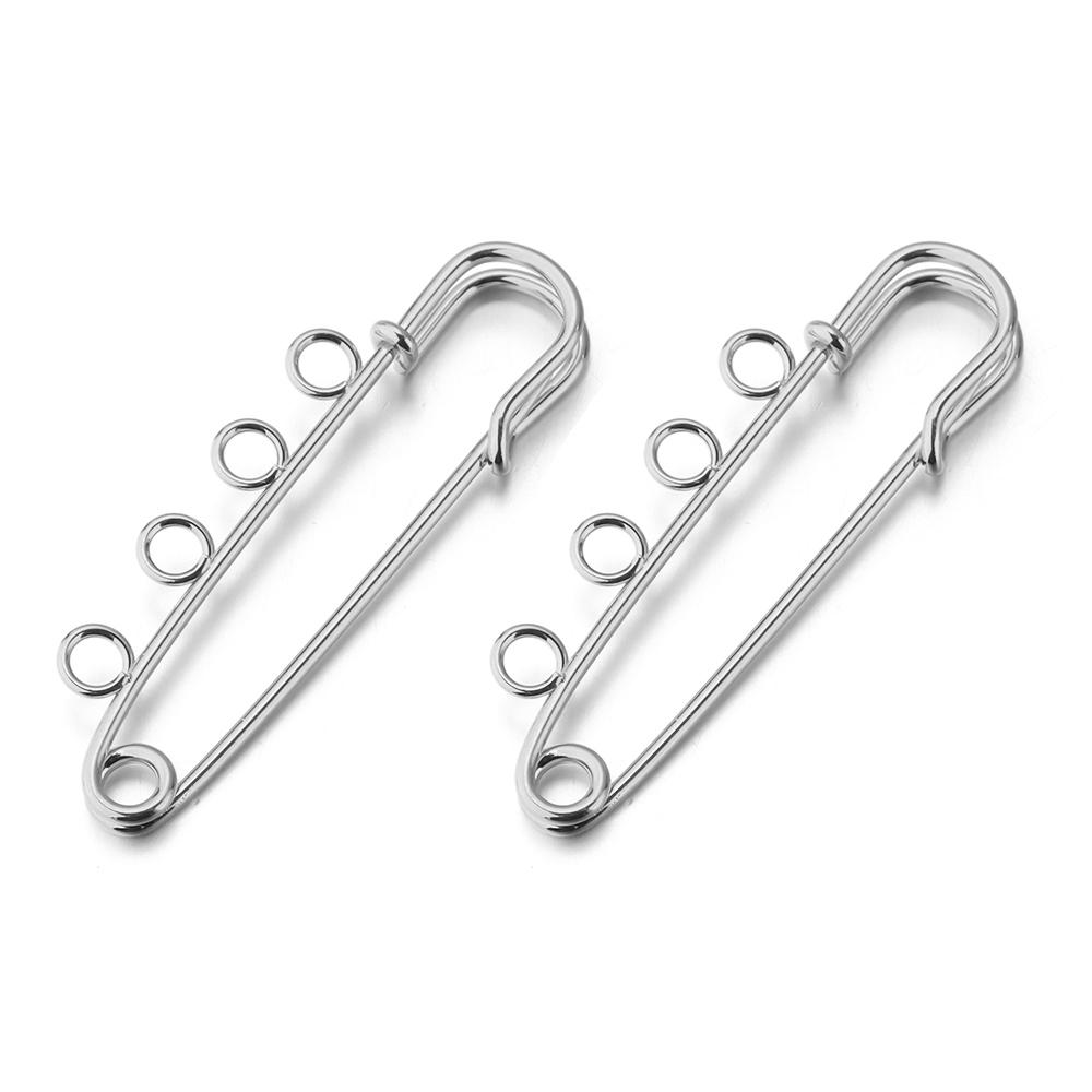 5-10pcs/lot Gold Safety Pins Brooches Blank Base Brooch Pin with Holes Fasteners Pin For DIY Jewelry Making Supplies Accessories