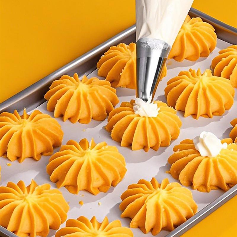 1M/2A/2F/6B Spritstans för tårta DIY Glasyr Spritsmunstycken Bakverkstips Fondant Tårtdekorationsspets Munstycke i rostfritt stål Bakverktyg