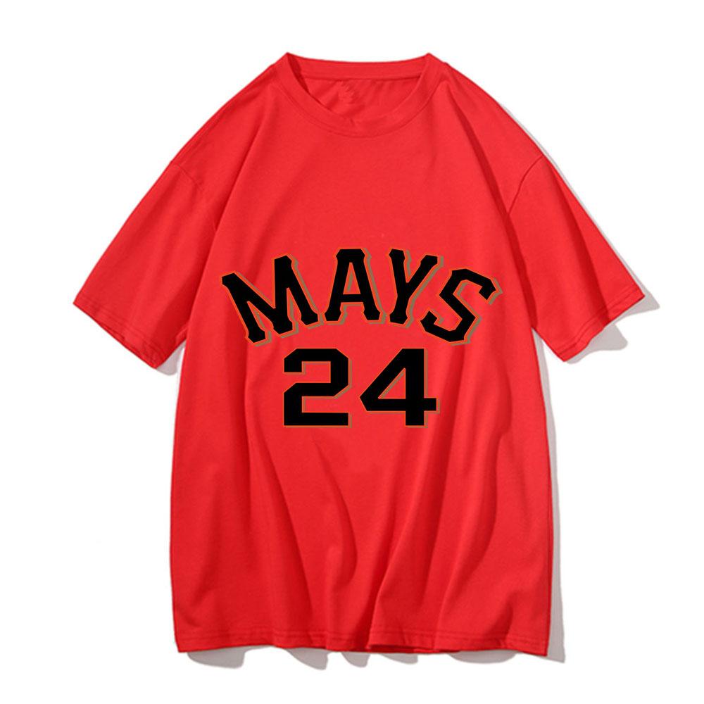 Baseball Willie Mays Print Heren T-shirts Grafisch Street T-shirts Hoge Kwaliteit Sport T-shirts Kleding Schattig Hip Hop Korte Mouw Kostuums