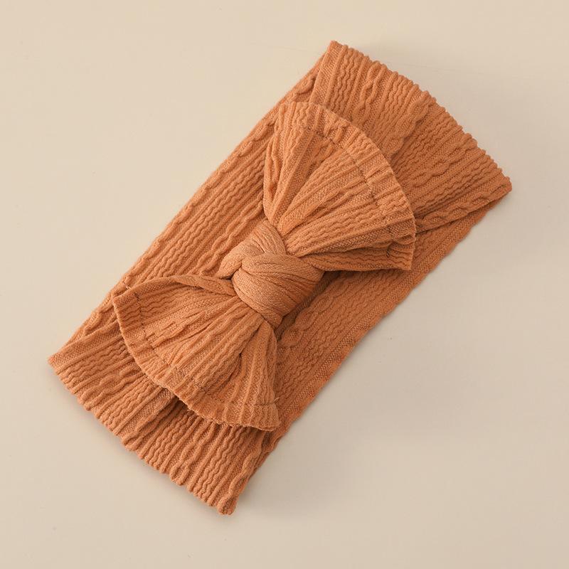 Opaska Dziecięca z Kokardą Podwójna Żakardowa Szeroka Elastyczna Węzeł na Górze Regulowana dla Dziewczynek 0-24 Miesięcy Miękka Bawełniana Opaska Niemowlęca Do Zdjęć Noworodkowych