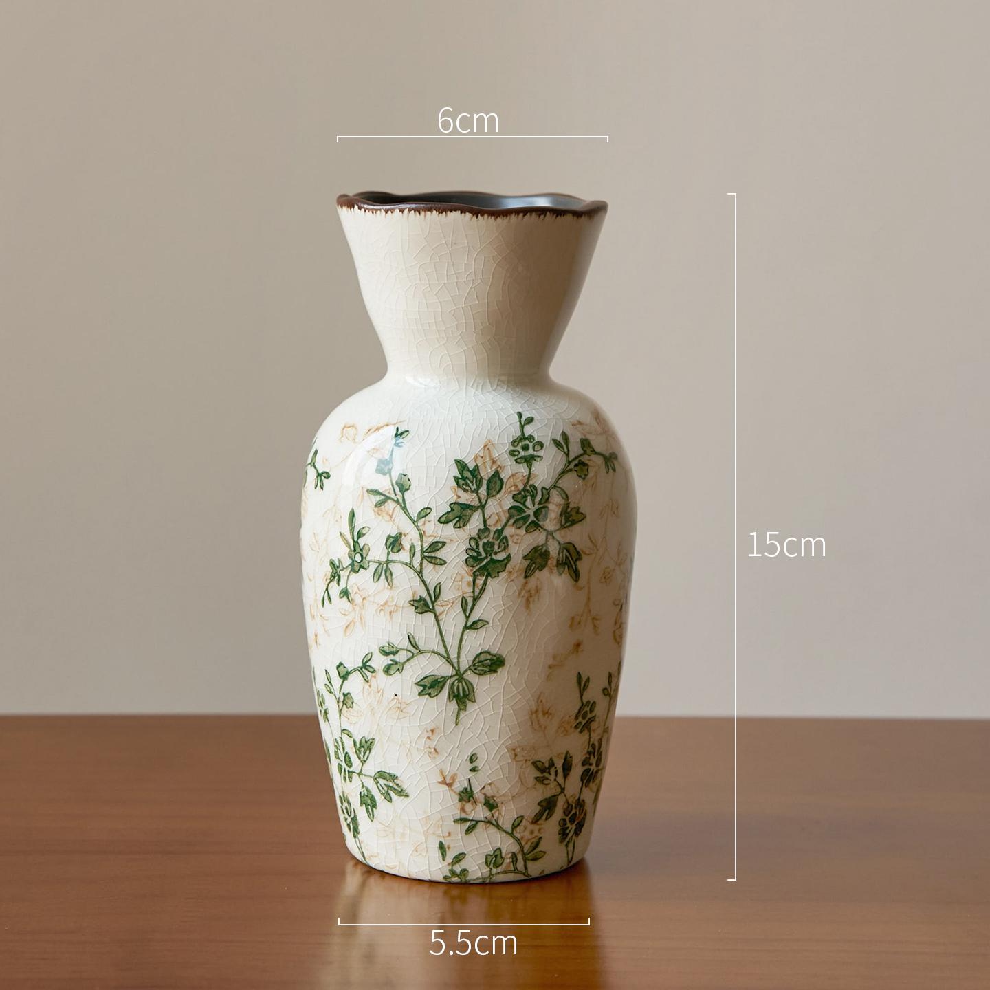 

Ceramic Vase Mini Ornament Living Room Flower Arrangement Retro Dining Table Decoration Chinese Wabi Sabi Style Relief Artwork