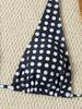 Retro Polka Dot Lace-up Halter Bikini - Quick-Dry European & American Style Swimsuit for Women