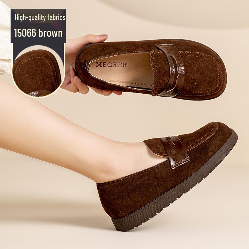 Cowhide 2025 Genuine Leather Women's Pointed Toe Flat Loafers - Autumn/Winter Slip-On Casual Shoes