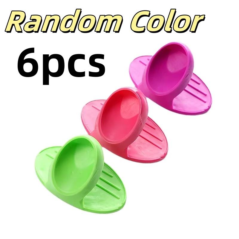 2/4/6/10pcs Random Color Silicone Insulated Finger Covers Insulated Gloves Nonslip Microwave Oven Hand Protector Kitchen Tools