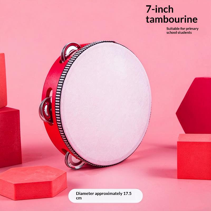 Dance Concert Tambourine Rhythm Instrument Handheld Percussion Instruments For Children Hand-Drum Dance Teaching Aids